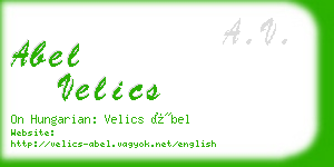 abel velics business card
